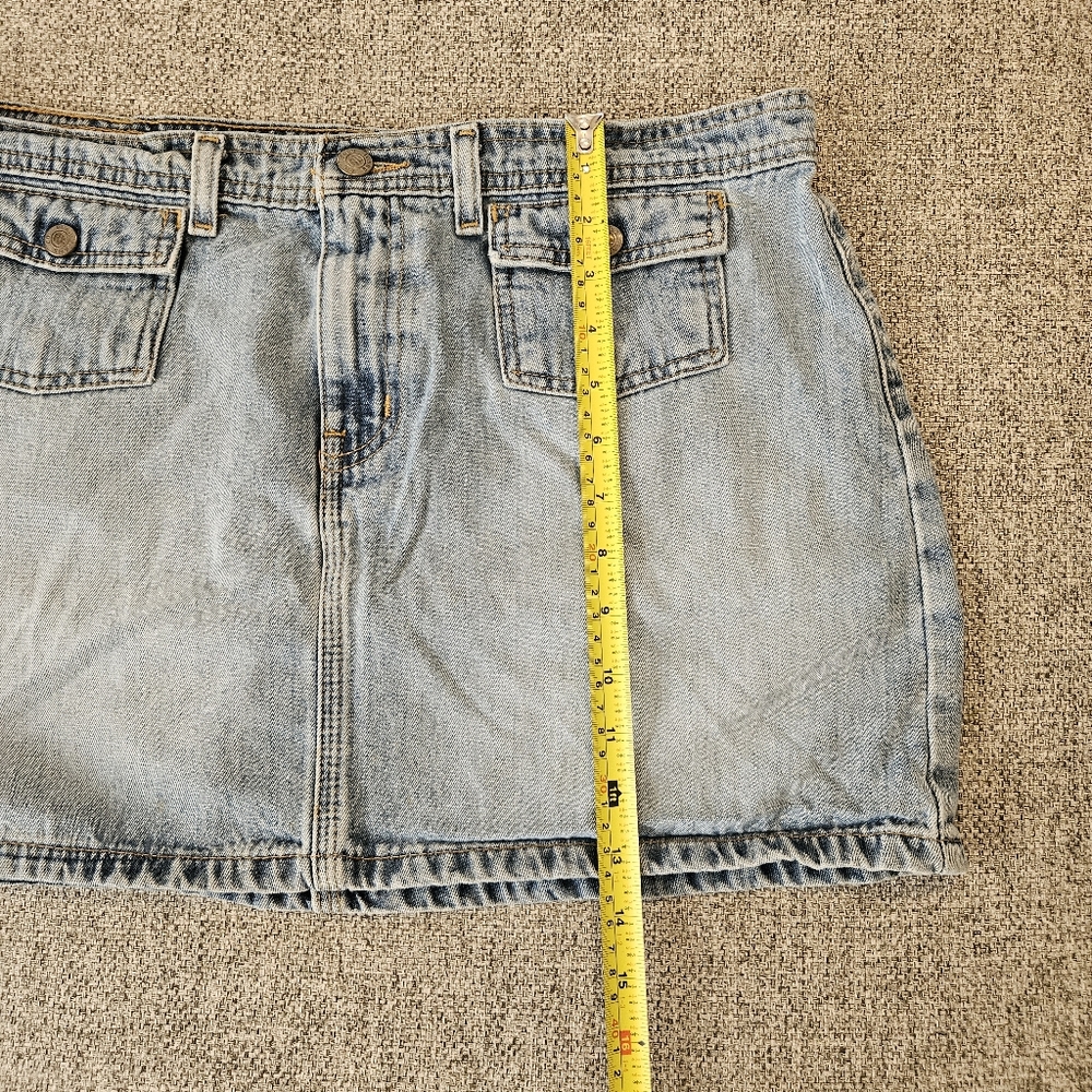 Vintage Y2K Ralph Lauren Denim Flap Pocket Mini Skirt Sz 14 - Picture 7 of 7
